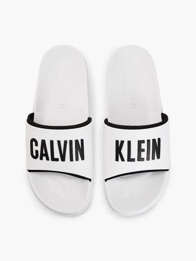 Calvin Klein Fürdőruha HU147370 | Calvin Klein Logo Férfi Papucs Fehér